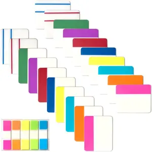 500Pcs 2 Inch Writable Colored Sticky Index Tabs Page Markers Repositionable Self Adhesive Tab Flags Divider Stickers for Books Binders Notebooks Folders (21 Set)