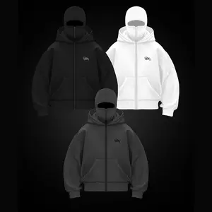 Cross-border Fashion Brand Fleece-lined Double Hat Unique Design Hooded Sweater Autumn And Winter New Men's And Women's Loose Y2K Sweater Long Sleeve Casual Pullover Menswear Unisex
