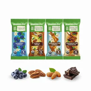 Bearded Brothers Organic Vegan Energy Bars - Gluten & Soy Free, Paleo, Whole 30 | Non GMO, Low Glycemic, High Protein, Fiber (12 Count (Pack of 1), Variety Case)