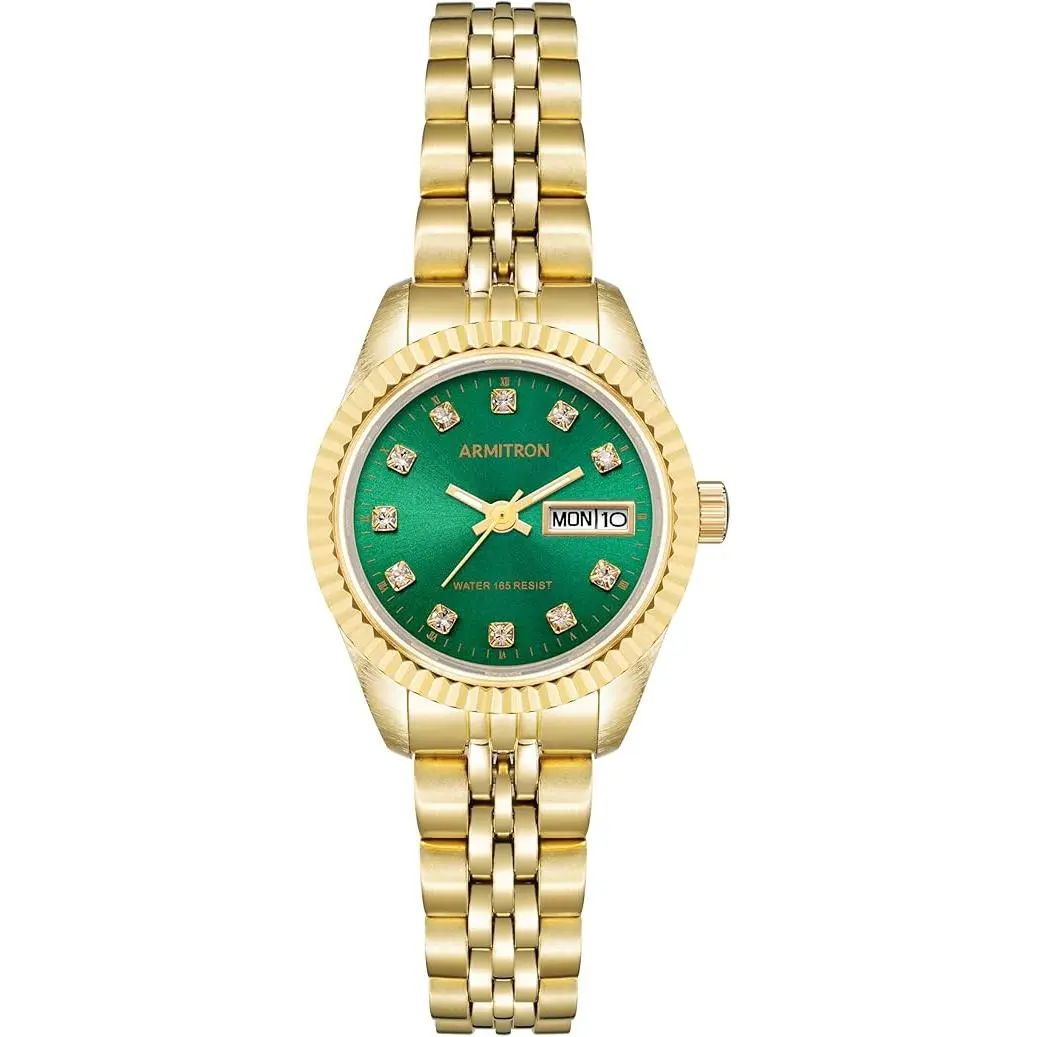 Armitron Genuine Crystal Accented Bracelet Ladies Watch 75-2475GNGP