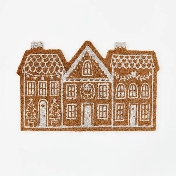 Gingerbread House Door Mat – Coco Fiber -  Holiday Decor