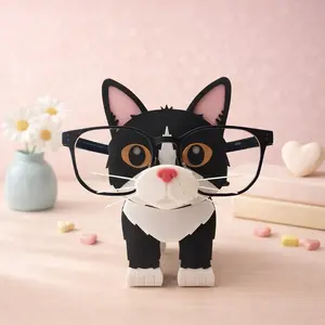 3D Tuxedo Cat Glasses Holder & Desk Organizer  | Key & Earbud Storage