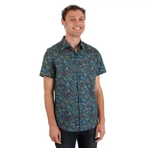 Adult Harry Potter Print Button Up Shirt