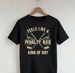 Feels like a day in the box tshirt; hockey enthusiast tshirt; sporty humor graphic top