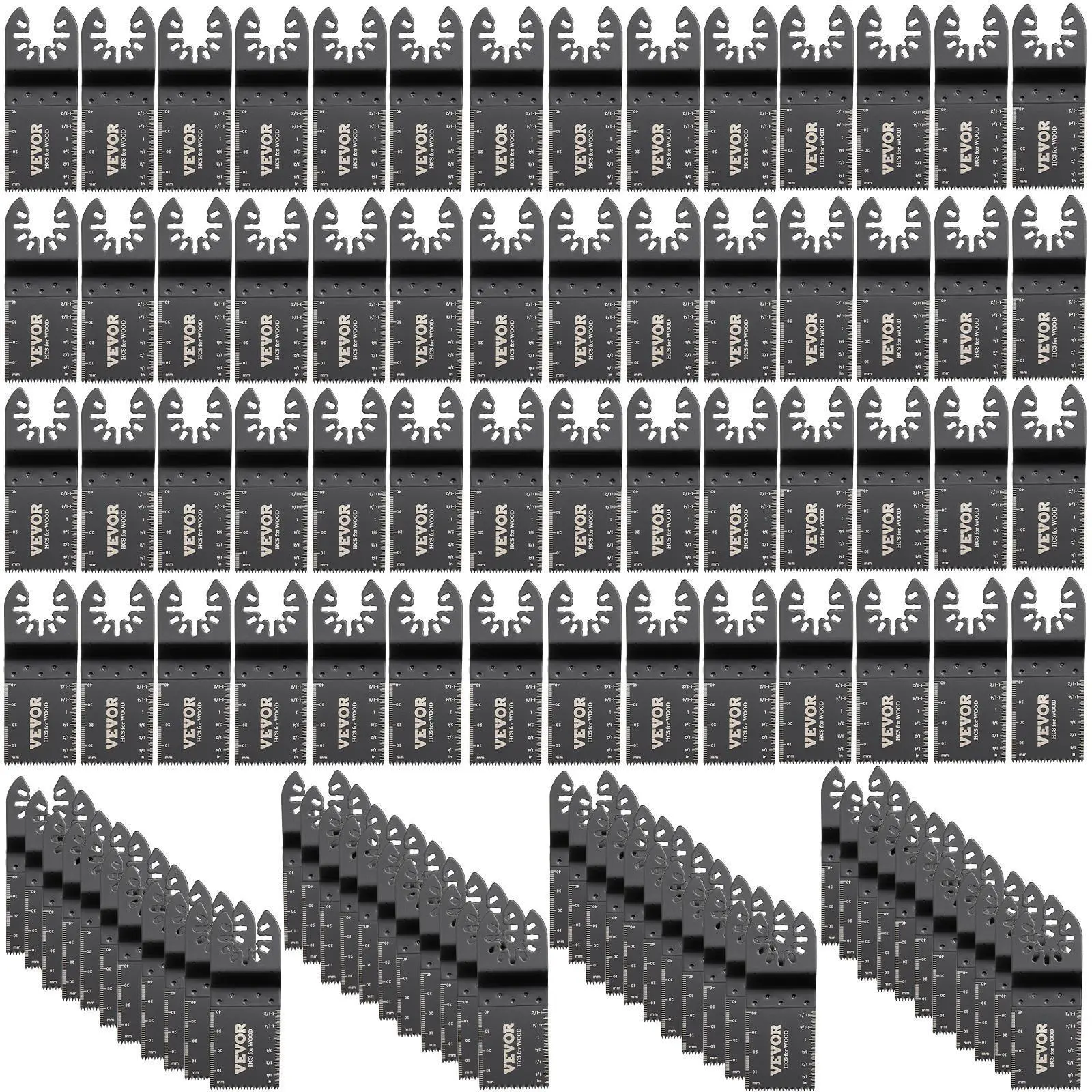 【Summerfinds】VEVOR 100PCS Oscillating Saw Blades,  , Quick Release Multitool Blades Kit, HCS Tool Blades for Wood Plastic Metal Nails Bolts, Compatible with Dewalt Dremel Fein Worx Bosch Makita Milwaukee VEVOR Super Brand Day