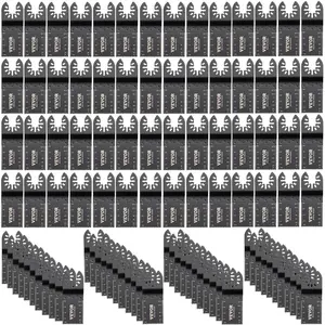 【Summervibes】VEVOR 100PCS Oscillating Saw Blades,  , Quick Release Multitool Blades Kit, HCS Tool Blades for Wood Plastic Metal Nails Bolts, Compatible with Dewalt Dremel Fein Worx Bosch Makita Milwaukee VEVOR Super Brand Day