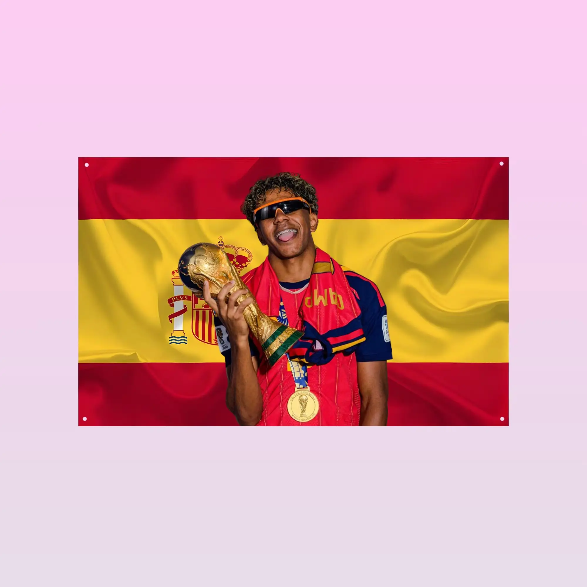 Lamine Yamal Flag Tapestry Football Wall Decor, Soccer Fan Flag Banner, Room Decoration, Supporter Gift, Football Inspired Wall Art