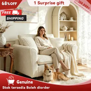 Niccae Classic Curved Back Accent Chair - Ergonomic Backrest, Soft Foam Cushion, Compact Single Seater Luxury Fabric Lazy Armchair, Indoor Lounger for Living Room, Bedroom