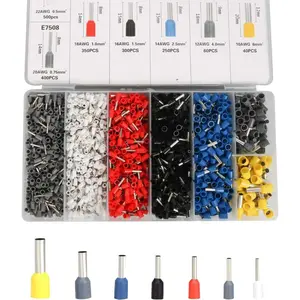 1900pcs Wire Ferrules Terminals Kit, AWG 22-10 Terminal Connector Wire Insulated Cord Pin Ends Terminals for Power Control System Electric, Industrial