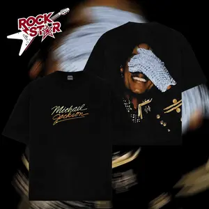 [ Rock Star ] Little Michael Tees. Retro Vintage Limited Edition Mens Graphic Tees Cotton Unisex Tshirt Designer Crewneck Top Michael Jackson