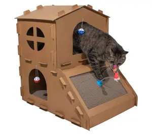 Petmaker Multi-Level Cat House with Scratching Pads and Toys