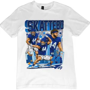 Cam Skattebo Graphic Tee, Menswear Crew Neck Football Streetwear T-Shirt, Unisex Casual Regular Fit Cotton Tops, Good Vintage Hip-Hop Bold Retro Apparel, Men Round Neck Y2K Sports Tees