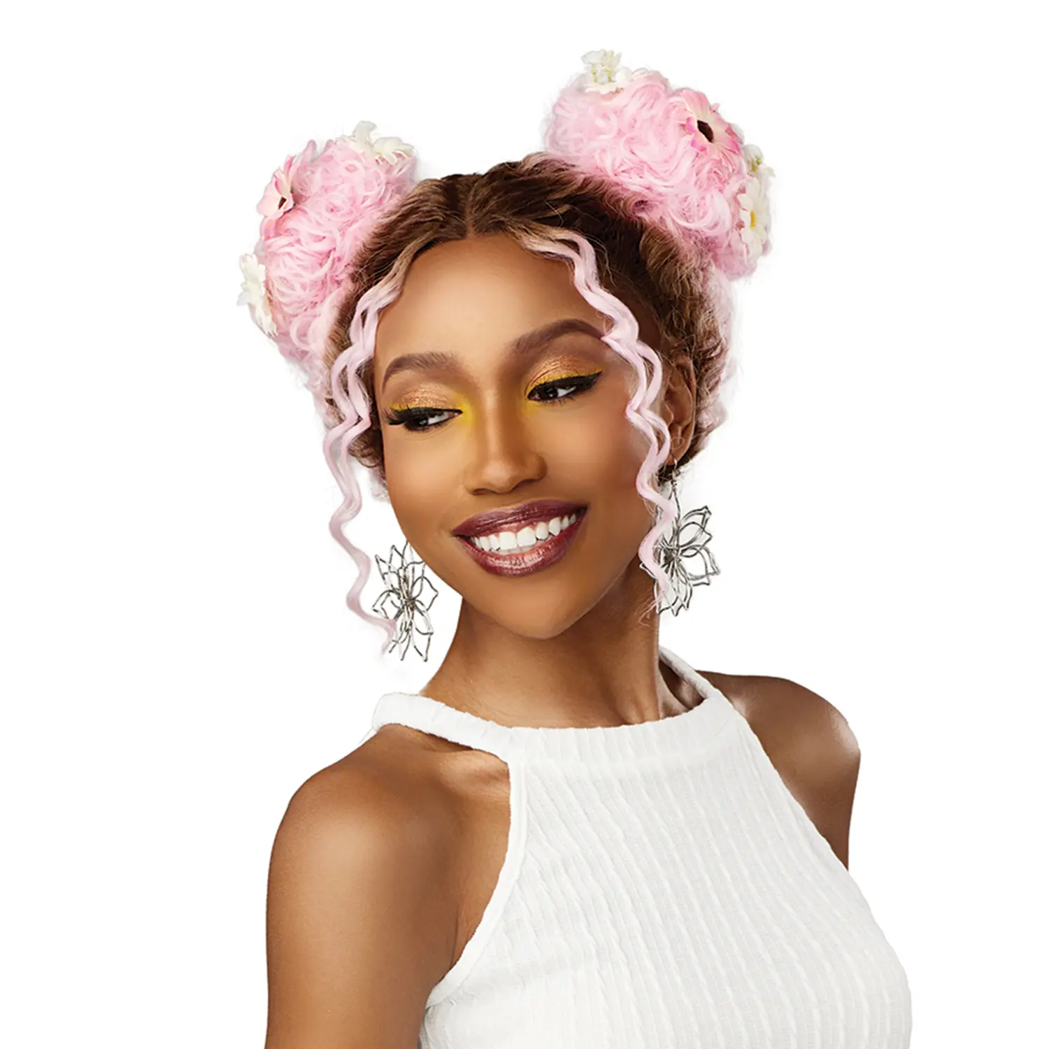 Sensationnel Synthetic Hair HD Lace Front Wig - Glueless Festi-Gal Shear Muse Bubble Gal with Elastic Bands, Bubble Curls for Party Wear, Hd Lace Frontal, Pre-Styled Wig