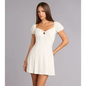 Daytime Darling Eyelet Mini Dress