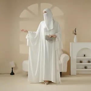 Premium Farasha Open Abaya 5-Piece Set | Elegant Butterfly Design | Lightweight & Breathable | Hajj, Wedding, Daily Wear | Includes Hijab, Niqab, Inner Dress, Belt | Modest Fashion | Ribbon Cuffs | Versatile & Comfortable | Perfect for Formal &MOA095 jilb