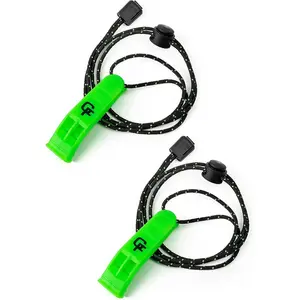 Gradient Fitness Emergency Whistles (2 Pack) | Pealess Plastic Survival Whistle with Adjustable Lanyard, Clip and Reflective Stitching | 120 Decibel Safety Whistle for Swimming, Boating, Surfing and Hiking
