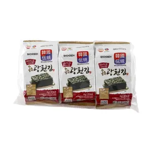 Kwangcheonkim Korean Roasted Seaweed Snacks - Savory BBQ Flavor, 3-Pack (12g Each)