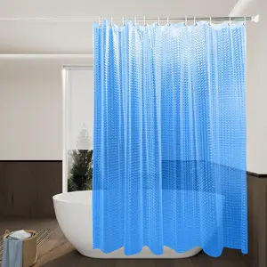 Blue Cat Eye Waterproof Shower Curtain Set, Bathroom Partition Screen, Privacy Cover for Bathrooms Kitchens Balconies Living Rooms Showers