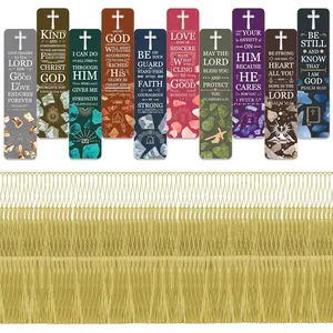 100 count Paper  Verse Bookmarks with Tassels and Storage Box - Christian Religious Bookmarks Bulk with Scripture Quotes for Church, Reading Lover, Men, Women, , Inspirational Faith Gifts