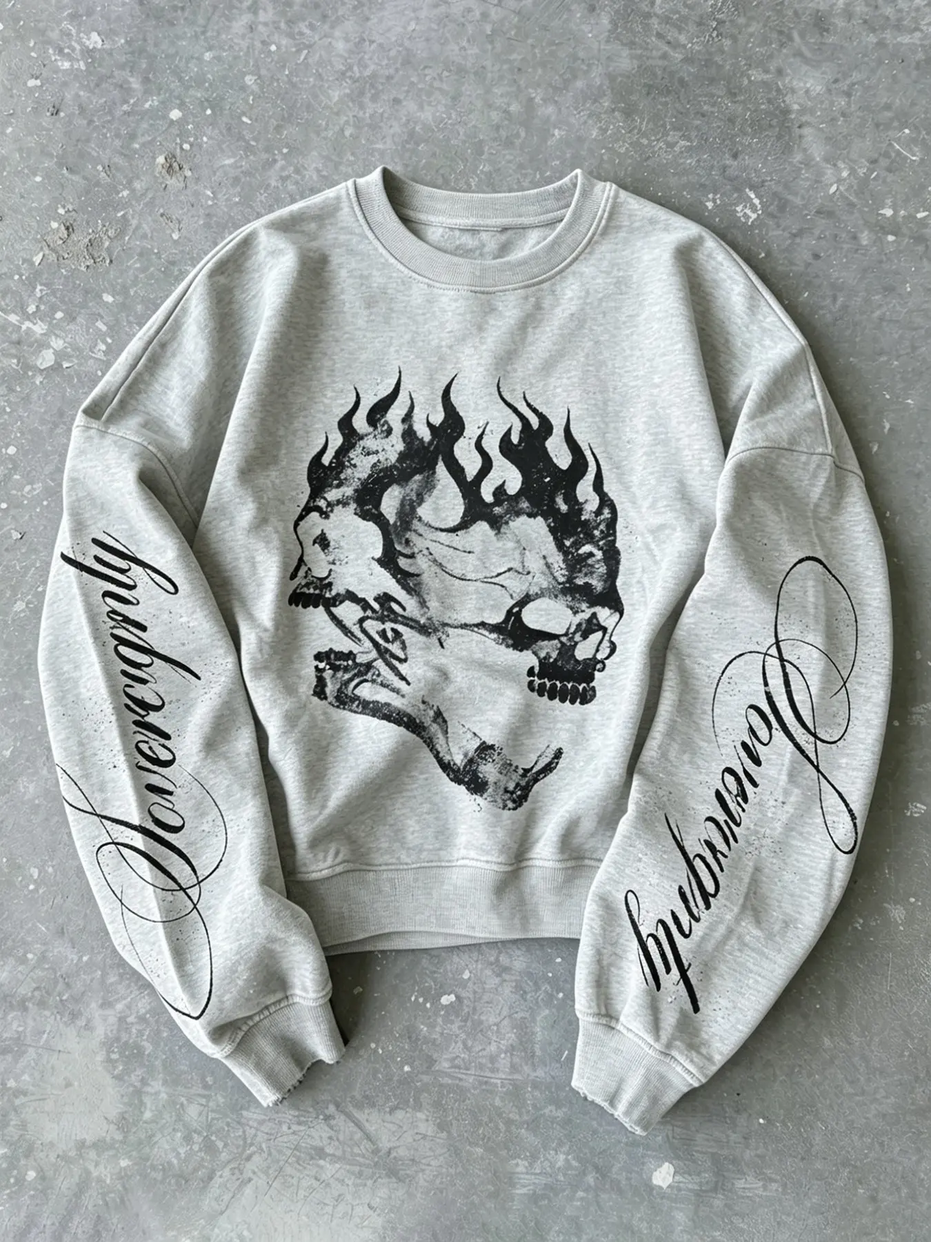 Men's Fashion Casual Sweatshirt, Gothic Skull Pattern Print, Round Neck Long Sleeve, Multi-Color Options, Suitable for All Seasons