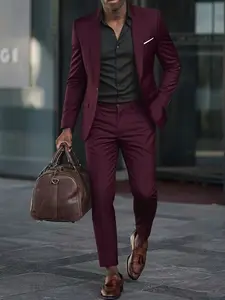 [Elitefit]Men's Formal Suit Two-Piece Set, Single Button Blazer and Pants, Suitable for Interviews, Business Professional Occasions, and Daily Casual Parties