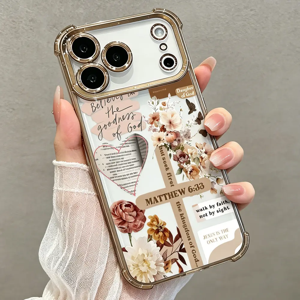 Religious Faith & Grace Cross Pattern Lightweight Soft TPU Phone Case - Shockproof, Anti-Drop, Crash-Proof Rustic Casing for iPhone 17,16,15,14,13,12,11 Pro Max Air, Women's Protection Accessory (DDSJ260518014)