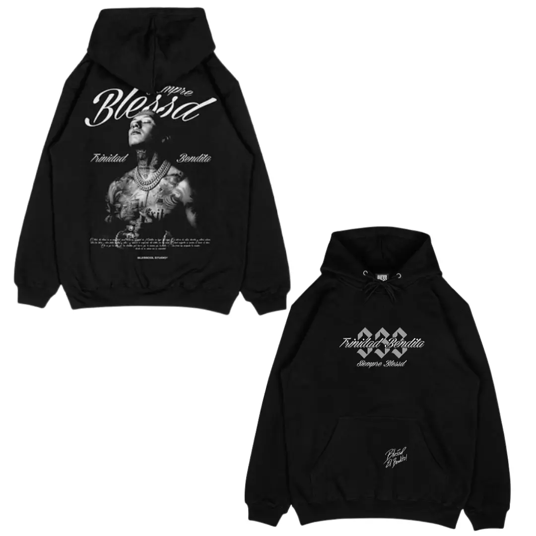 Blessd Portrait Hoodie – Trinidad Bendito Graphic Hoodie, Latin Trap Streetwear, Reggaeton Fan Apparel Gift, Unisex Hoodie, For Men