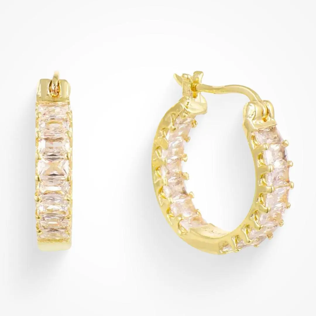 EVRY JEWELS Gold or Silver Plated Women's Hypoallergenic Flashy Earrings