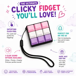 Mechanical Clicky Fidget, Keyboard Switch, ASMR Fidget, Stim Toy, Button Clicker Keyboard Fidget, 9 Key Caps