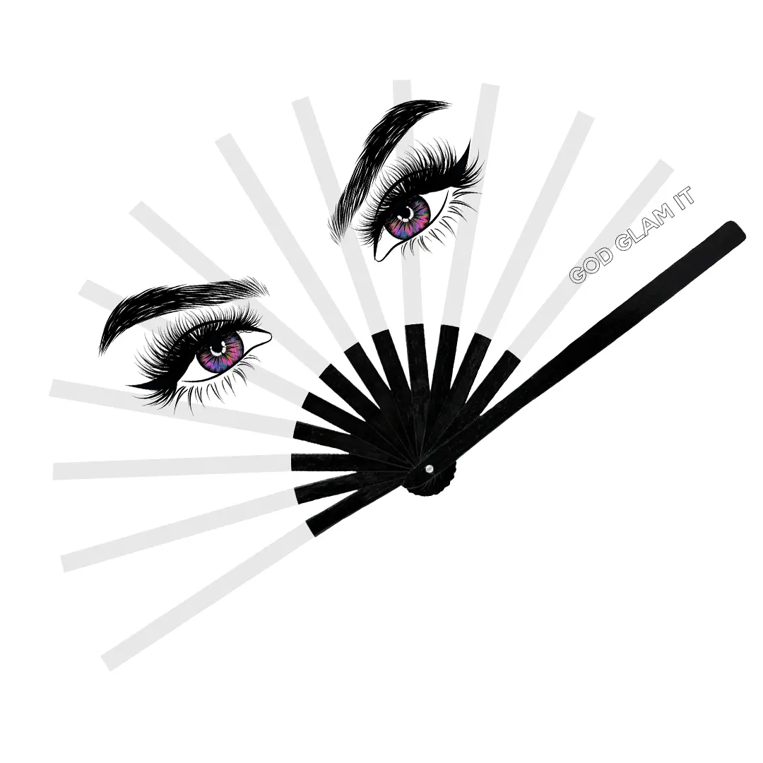 Eyes EDM Rave Clack Folding Hand Fan - God Glam It