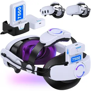 Comfort Head Strap with 75000mAh Hot-Swap Battery Packs for Meta Quest 3S/Quest 2/Quest 3 Head Strap, Double Knobs Adjustable Elite Strap Replacement,VR Headset Accessories Strap