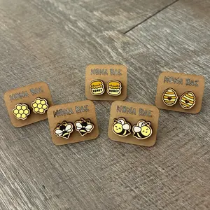 Bee Inspired: Handcrafted Wooden Earrings
