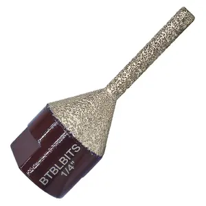 Diamond Finger Milling Bit Diameter 1/4"-1" (6-25mm), 5/8 inch-11 Thread Tile Chamfer Bit for Enlarging Polishing Existing Holes in Porcelain Ceramic Tile Granite Marble Countertop Sink Quartz Stone