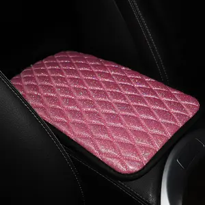 Glitter Design Car Center Console Pad, Breathable Thicken Car Handrail Box Mat, Car Interior Decorative Mat for Women & Girls, Car Accessories, Interior Style Enhancer