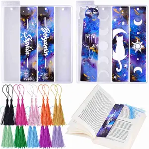 Cat Moon Pattern Bookmark Silicone Molds Kit for Art, Epoxy Resin Casting Crafts, Children's Day Gift Crafts - LET'S RESIN