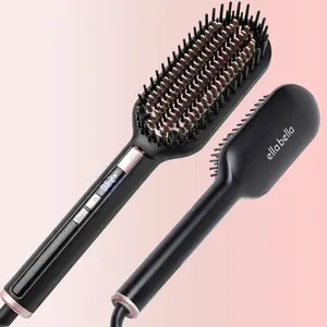 ELLA BELLA Hair Straightening Brush • Heated Straightener Brush Comb • Straightens in 1 Pass • Ionic Technology for Healthier Hair • Suitable for All Types