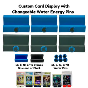 Custom Card Display Stand for PSA, BSS, CGC, Toploaders, Sleeves, Slabs, & More | Changeable Pins – Water Energy Themed