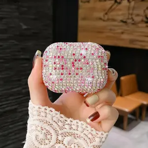 Luxury Rhinestone AirPods Case for AirPods 1/2/3/4 Pro Pro2, Sparkly Bling Diamond Protective Cover, Shockproof Cute Aesthetic Earbuds Case with Charging Support for Daily Carry, Travel & Stylish Gift Idea