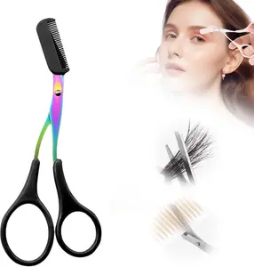 Eyebrow Trimmer Scissor,2024 New Eyebrow Trimmer for Women Men,Eyebrow Scissors with Comb,Non-Slip Eyebrow Cutter Eye Brow Razors,Eye Brow Shaper Trimming Scissors Makeup Tool