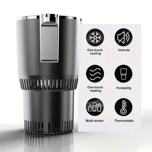 Smart Car Cup Holder with One-Touch Temperature Control | Universal Fit for Standard Drinkware Commuting Beverage