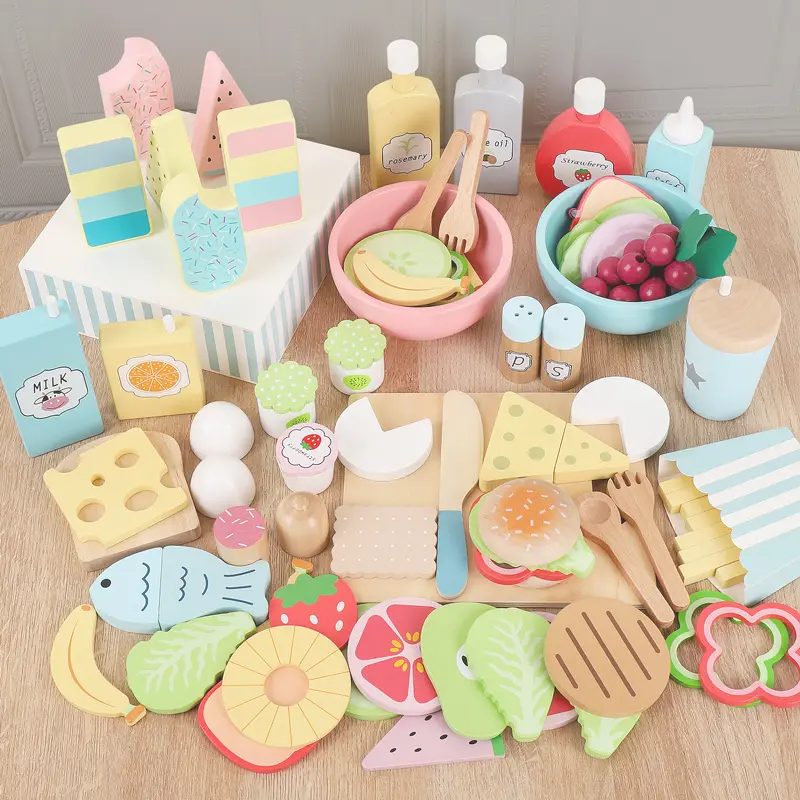 Kitchen Toy Snack Food Plate Set, Role-Playing Cutting Fun, Kids Pretend Play Kit, Pretend Kitchen Playset, Educational Cooking Toys