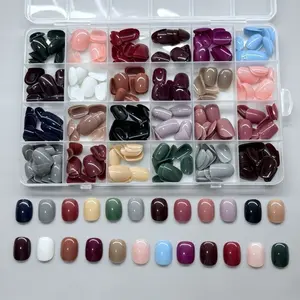 High-End Luxury Nail Kit, 24 Colors 576 Pieces Short Round Press-On Nails, DIY Essential for Women and Girls, Detachable False Nails, Nail Decoration Supplies