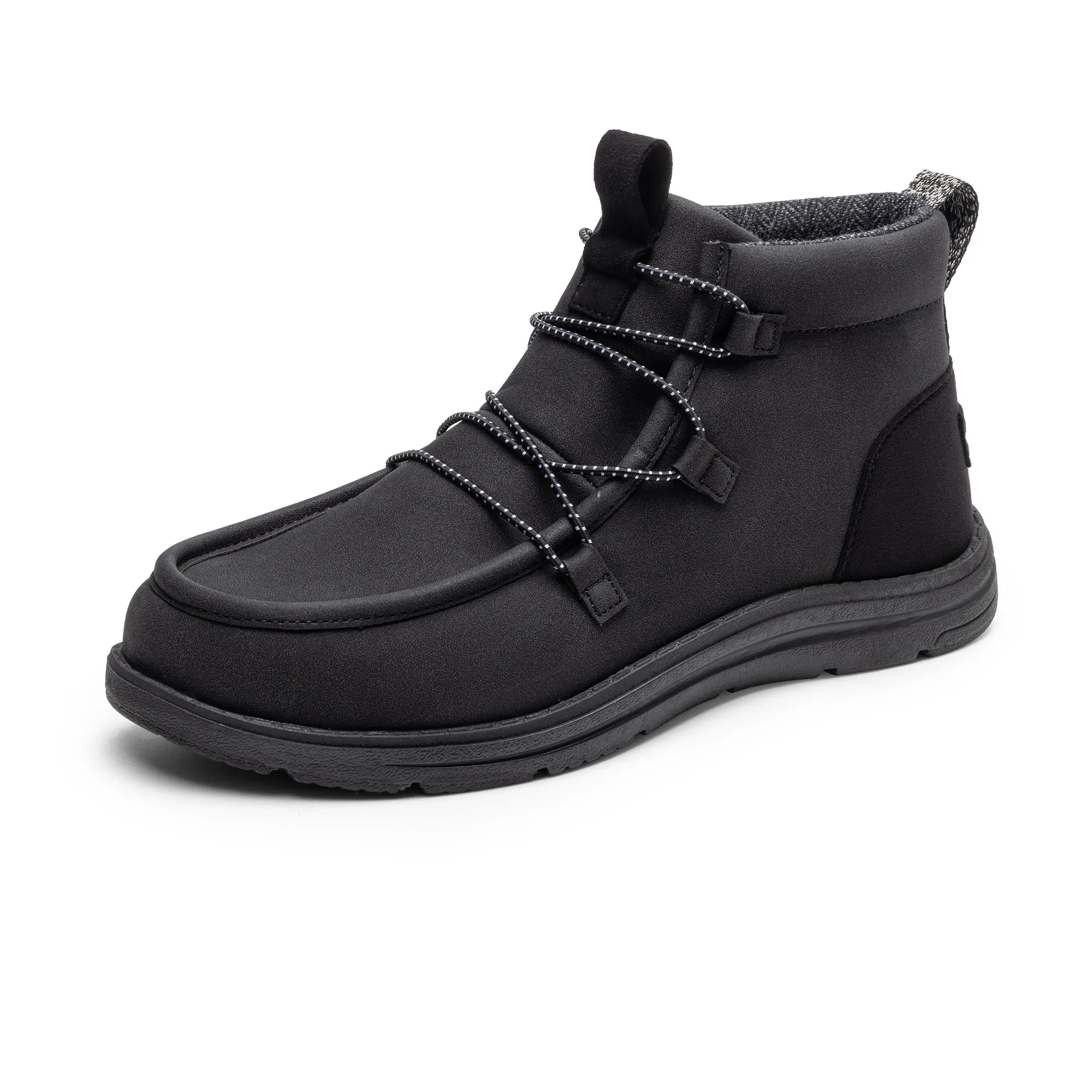 【BRUNO MARC Anniversary】 Men's Slip On Ankle Boots, Chic Patchwork Winter Footwear with Plush Fleece Lining and Arch Support, Soft, Closed, Elastic Laces, Casual, Lace, Slip‑On In Seconds sohochic