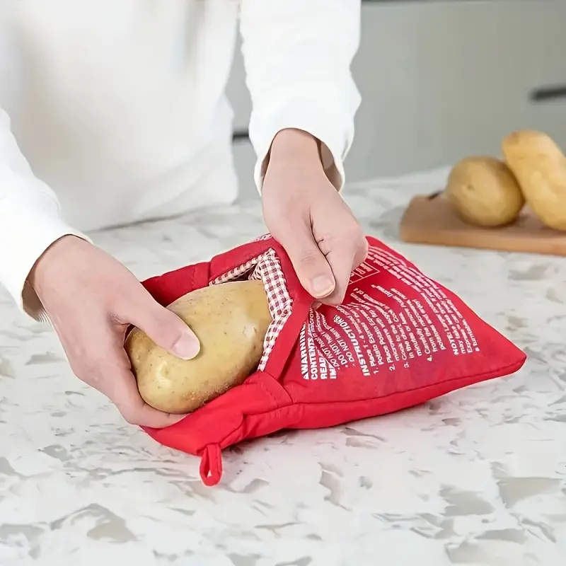 Microwave Potato Cooking Bags, 2 Pack Microwave Roast Potatoes, Quick Baking Tool, Kitchen Tool, Kitchen Utensils Tools, Oven Safe, Perfect for Home Use & Gifts, Cooking Accessories