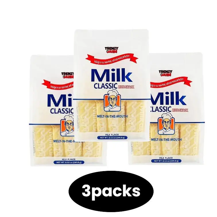 3 Pack ORBIT Milk /  TRENZY GAHM Flavor Rice Crackers 240g - Korean Trending Snack - Creamy & Delicious!