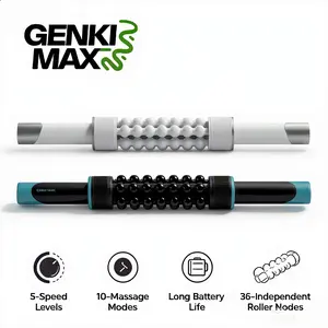 【Father's Day Gift】GENKI MAX Handheld Electric Rolling Deep Tissue Massager, Electric Foam Roller 5-Speed Rotation & 10 Custom Massage Modes, Ultra Long Lasting Battery For Full Body Neck Back Leg Muscle Relax & Post Workout Soreness Relief summerwins