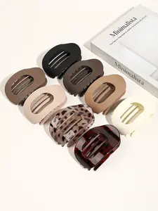 8pcs Medium Oval Claw Clips Non Slip Strong Hold Matte Hair Clamps Tortoise Shell Hair Styling Accessories for Thick Thin Hair Aesthetic Fashion Hairpins Gift for Women