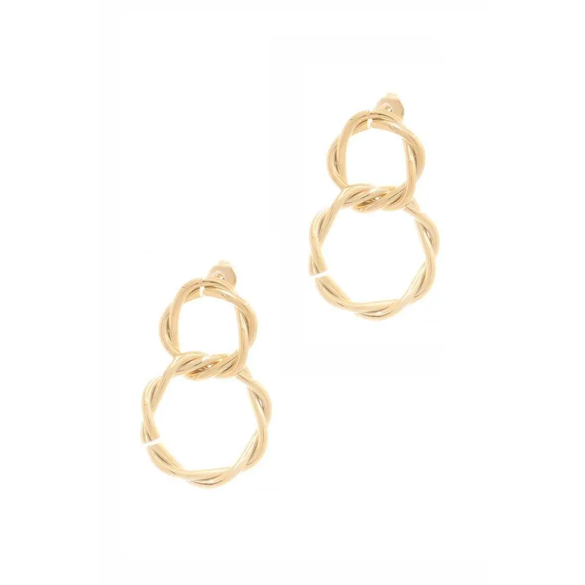 Secret Box Double Twist Metal Dangle Stud Earring