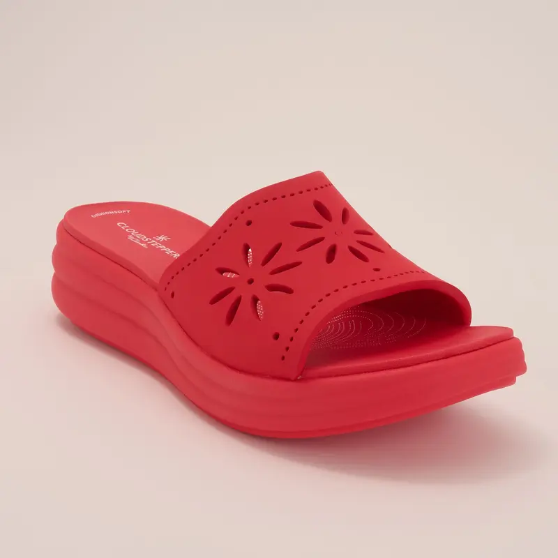 Clarks Cloudsteppers Perforated Slide Sandals -Drift Flora
