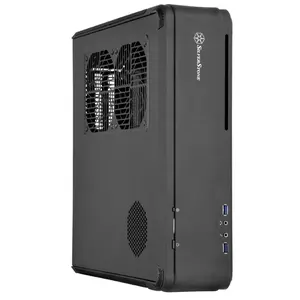 Silver Stone Technologies FTZ01B fortress Z Aluminum Unibody Mini-ITX DTX Small Form Factor SFX Computer Case - Black, 2 X Usb 3.0
